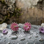 Vintage Pink Flower Earrings
