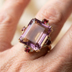 Vintage Purple Cubic Glass Ring