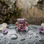 Vintage Purple Cubic Glass Ring
