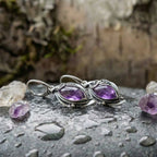 Vintage Purple Stone Dangle Earrings