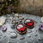 Vintage Red Bright Stone Earrings