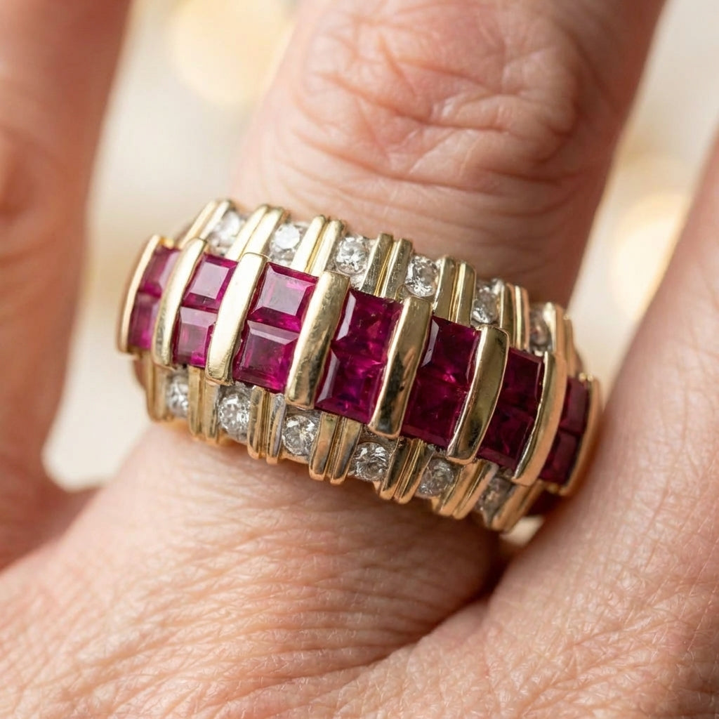 Vintage Ruby Diamond Ring