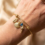 Vintage Shell Charm Adjustable Gold Bracelet
