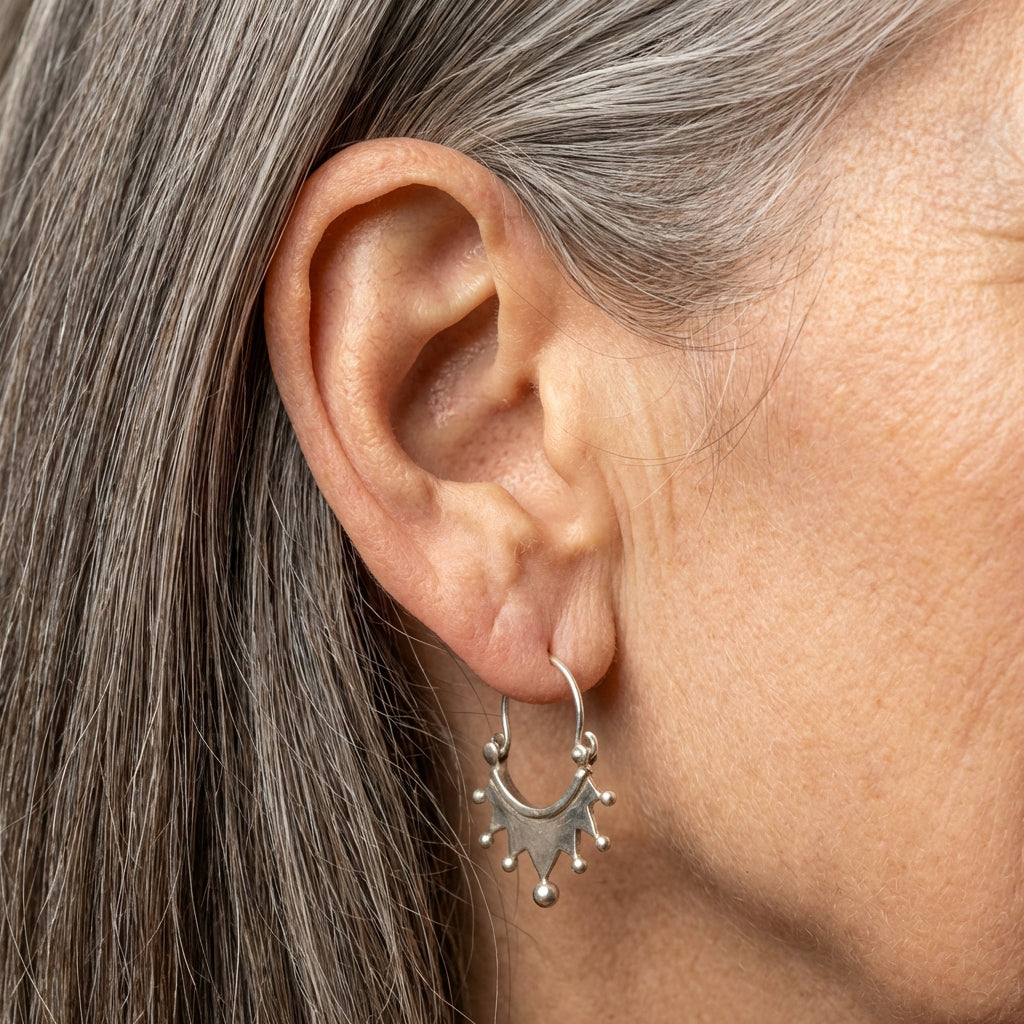 Vintage Silver Geometric Earrings