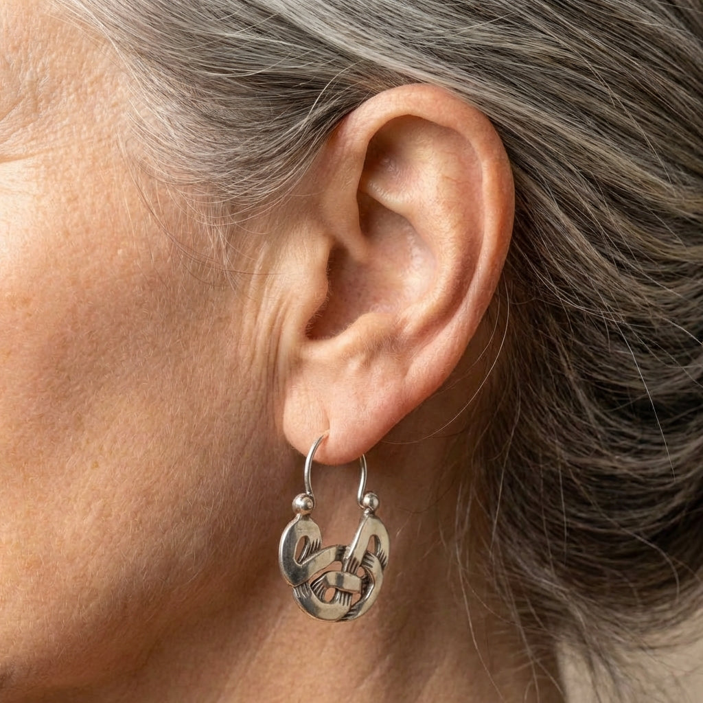 Vintage Silver Geometric Earrings