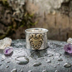 Vintage Silver Golden Heart Ring