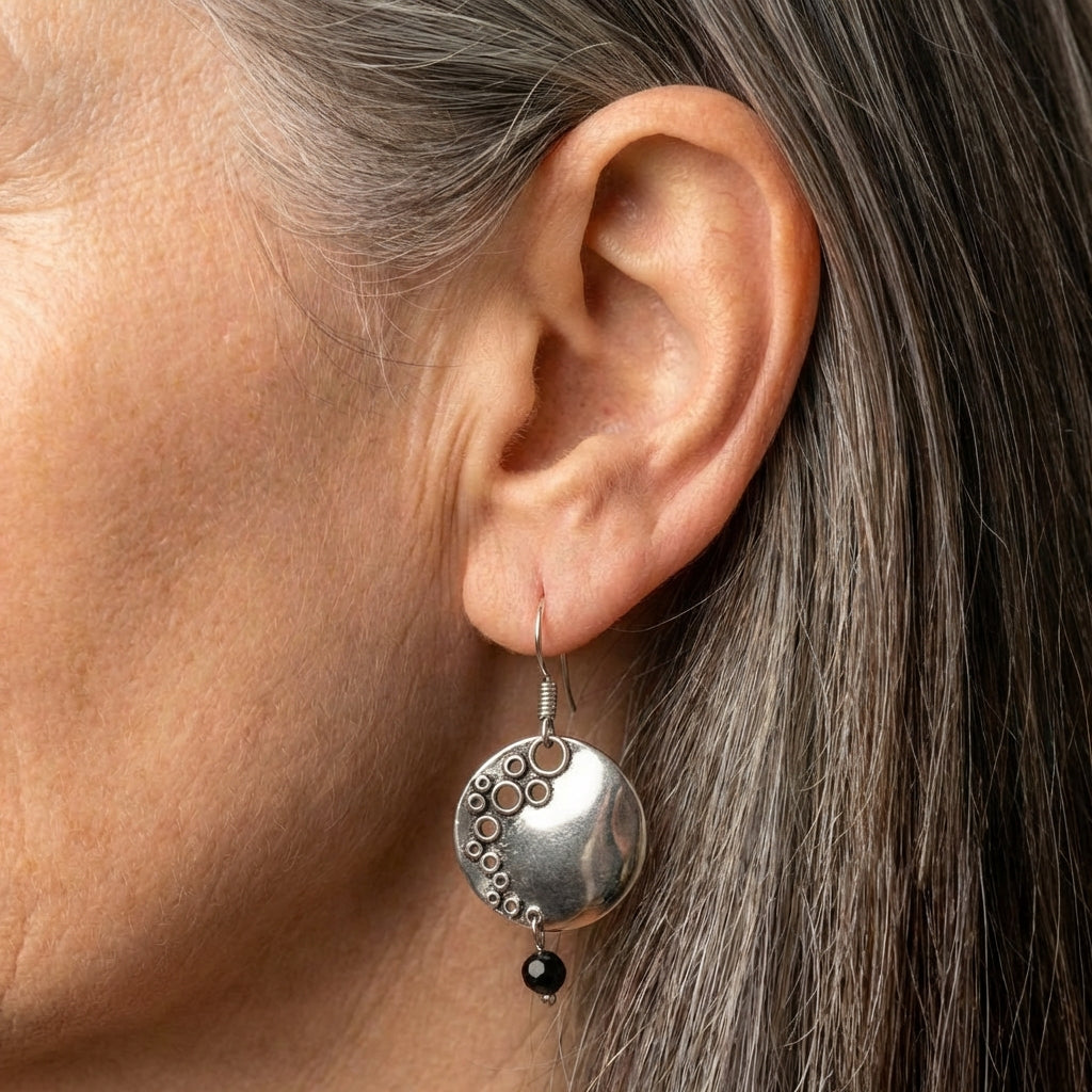 Vintage Silver Hollow Earrings