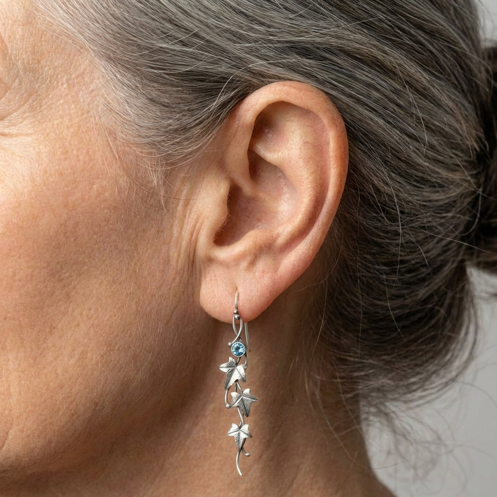 Vintage Silver Leaf Earrings