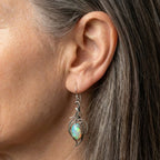 Vintage Silver & Opal Swirl Earrings