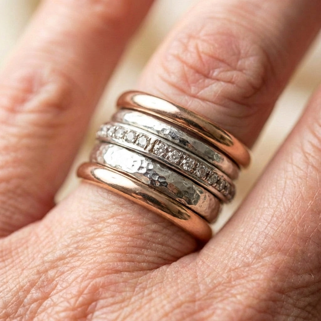 Vintage Silver Stacked Rings