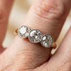 Vintage Three Glass Gold Ring