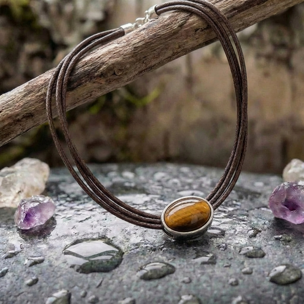 Vintage Tiger Eye Stone Necklace