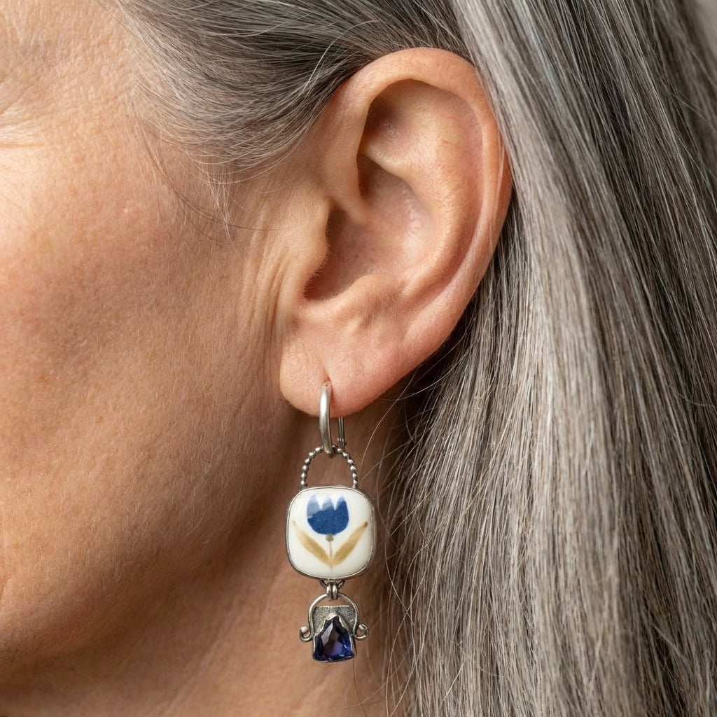 Vintage Tulip Dangle Earrings