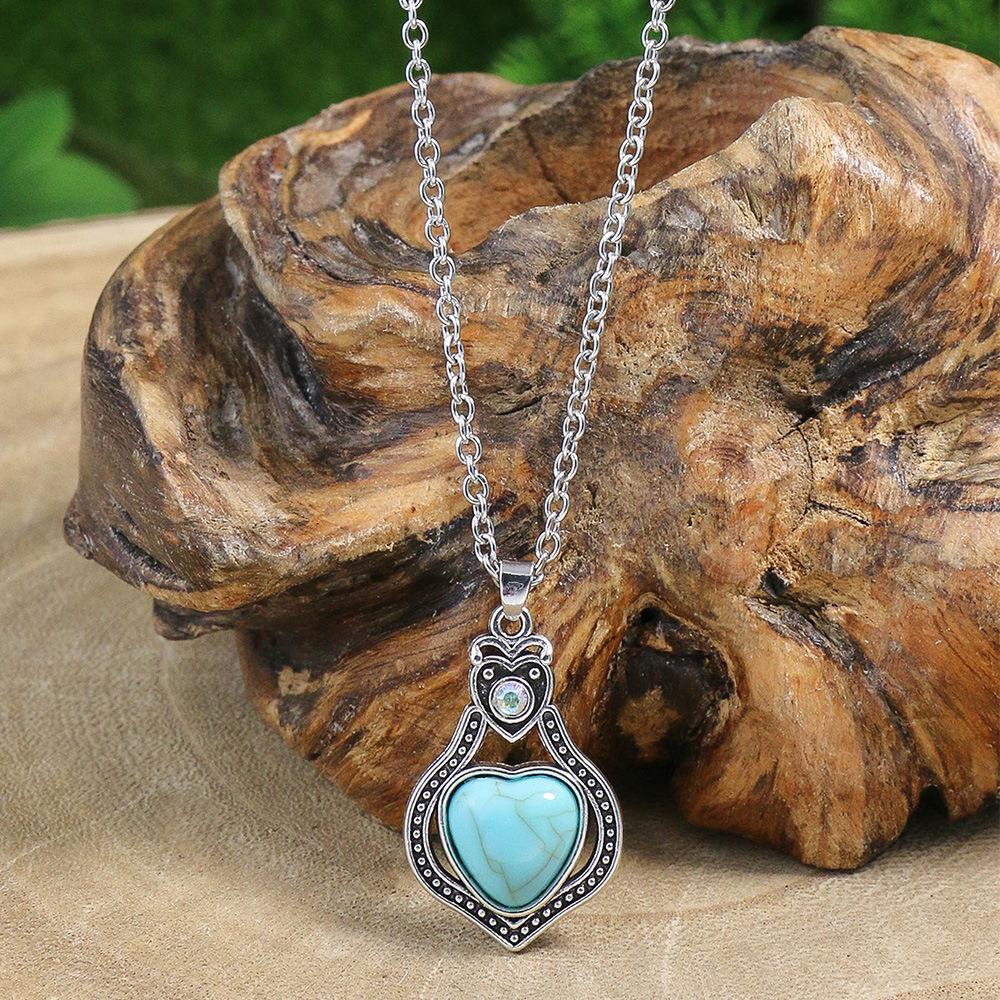 Vintage Turquoise Heart Necklace