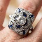 A Vintage Silver Ring With Blue Zirconia