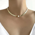 Greek Pearl Necklace In Gold