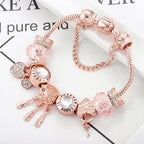 Rose Dreamcatcher Bracelet With Charms Included In Sterling Silver
