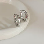 Vintage Irregular Gold And Silver Earrings