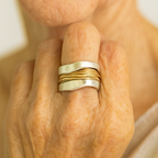 CopySilver Ring With Golden Threads