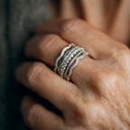 Vintage Layered Zirconia Ring