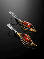 Silver Boho Fire Stone Earrings