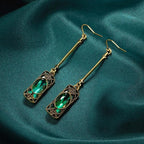 Green Lantern Pendant Earrings In Gold