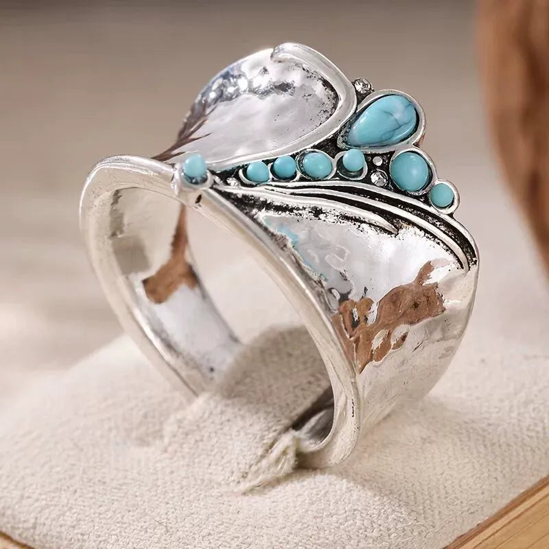 Vintage Blue Opal Ring